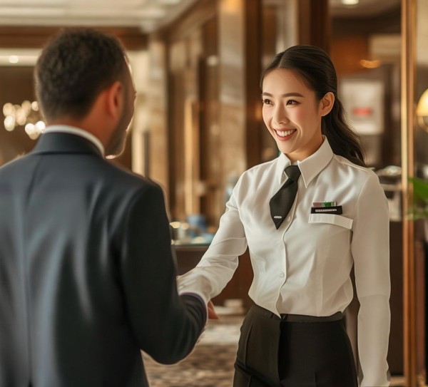 酒店服务礼仪展示，让客人感受到酒店高品质服务与专业关怀